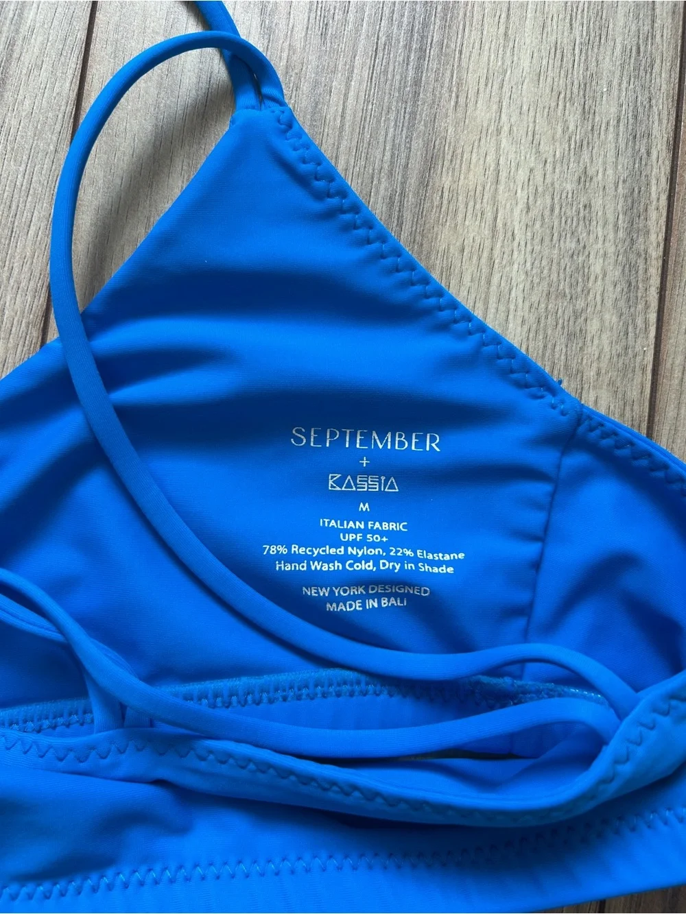 September X Kassia Blue Strappy Bikini Top
